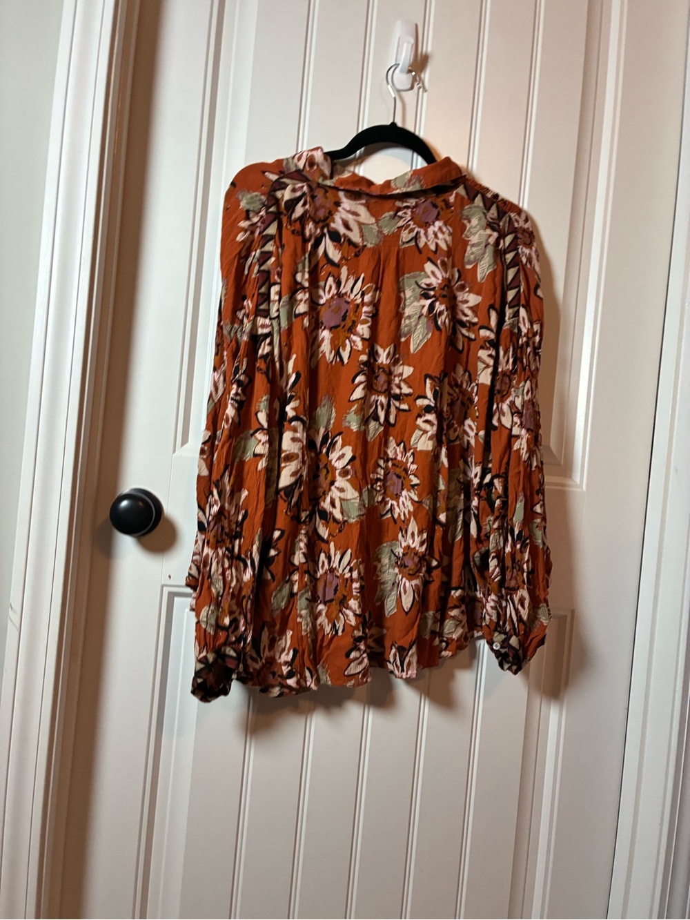 Women’s Free People Floral Button-Front Blouse - Rust Large